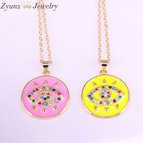 10pcs, charm pendant necklaces gold color jewelry enamel eyes cz fashion necklace for lady girls, Silver
10pcs, charm pendant necklaces gold color jewelry enamel eyes cz fashion necklace for lady girls, Silver
