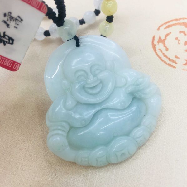 natural burmese emerald jade carving good fortune buddha pendant with tri-color bead necklace men and women sweater chain, Silver
natural burmese emerald jade carving good fortune buddha pendant with tri-color bead necklace men and women sweater chain, Silver