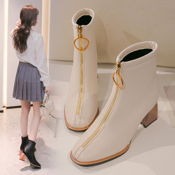 women's leather boots booties ladies shoes boots-women round toe luxury designer zipper mid calf rubber 2019 high heel fashion, Black
women's leather boots booties ladies shoes boots-women round toe luxury designer zipper mid calf rubber 2019 high heel fashion, Black