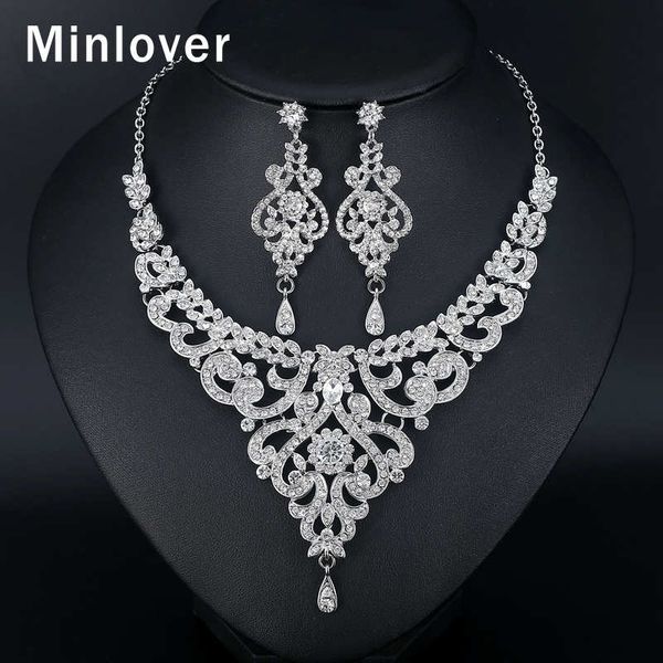 minlover fashion african jewelry sets for women leaf crystal rhinestone necklace earrings sets bridal wedding jewelry mtl509, Silver
minlover fashion african jewelry sets for women leaf crystal rhinestone necklace earrings sets bridal wedding jewelry mtl509, Silver