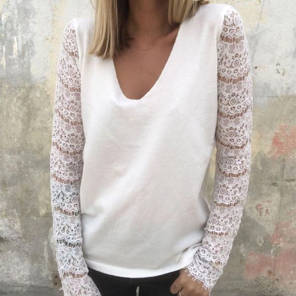 women autumn v neck lace long sleeve blouses ladies winter undershirts femme korean style elegant casual blouse shirt, White
women autumn v neck lace long sleeve blouses ladies winter undershirts femme korean style elegant casual blouse shirt, White