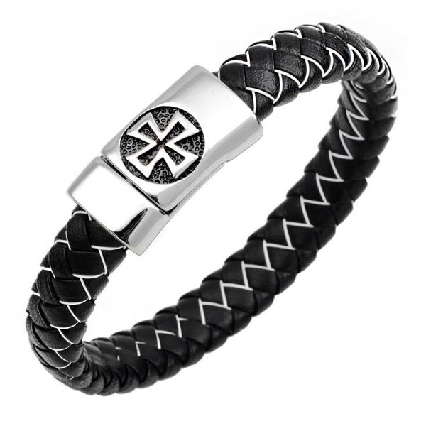 men antique braided cow leather bracelet with stainless steel magnetic buckle punk bracelet for gentleman classic genuine leather wristband, Black
men antique braided cow leather bracelet with stainless steel magnetic buckle punk bracelet for gentleman classic genuine leather wristband, Black