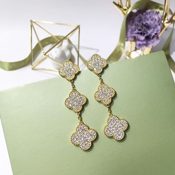 tassel clover earring women long rose gold diamond earrings stud party gift jewelry, Golden
tassel clover earring women long rose gold diamond earrings stud party gift jewelry, Golden