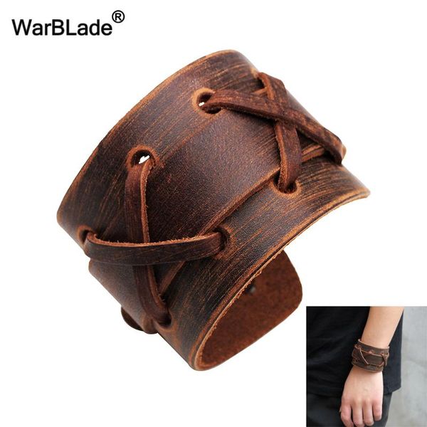 warblade 2020 new fashion black brown genuine leather wide bracelet bangles cuff wristband rock punk women men bracelets, Golden;silver
warblade 2020 new fashion black brown genuine leather wide bracelet bangles cuff wristband rock punk women men bracelets, Golden;silver