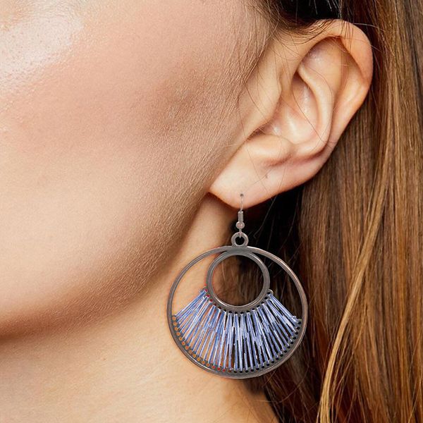 european and american original hand-woven earrings fashion circle earrings female bohemian hollow exaggerated jewelry, Silver
european and american original hand-woven earrings fashion circle earrings female bohemian hollow exaggerated jewelry, Silver