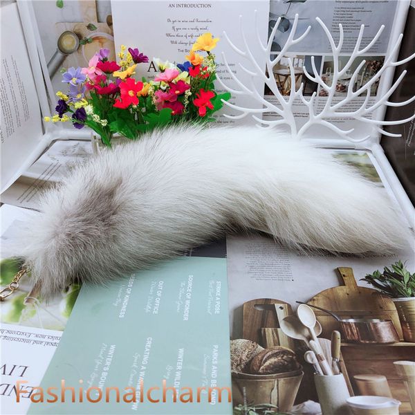40cm/16"-long real genuine cross fox fur tail keychians plush pom poms cosplay toy keyrings car keychain bag charm tassels, Silver
40cm/16"-long real genuine cross fox fur tail keychians plush pom poms cosplay toy keyrings car keychain bag charm tassels, Silver