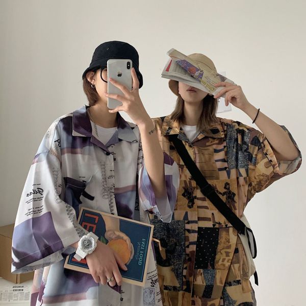 summer flower shirt men's fashion printed casual shirt loose hawaiian men streetwear wild couple short sleeve, White;black
summer flower shirt men's fashion printed casual shirt loose hawaiian men streetwear wild couple short sleeve, White;black