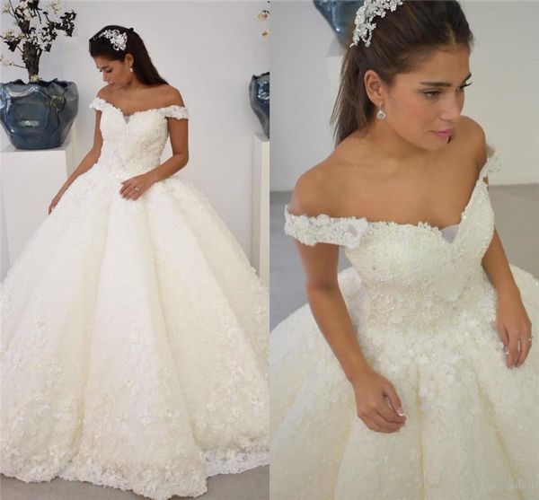 plus size ball gown wedding dresses off the shoulder 3d flower beading abric dubai wedding gowns ruched appliques bridal dress, White
plus size ball gown wedding dresses off the shoulder 3d flower beading abric dubai wedding gowns ruched appliques bridal dress, White