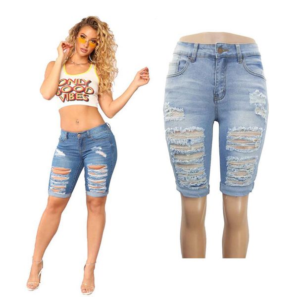 2020 women skinny knee length jeans ripped cuffs knees holes short jeans mid waist casual slim fit female trousers ing, Blue
2020 women skinny knee length jeans ripped cuffs knees holes short jeans mid waist casual slim fit female trousers ing, Blue