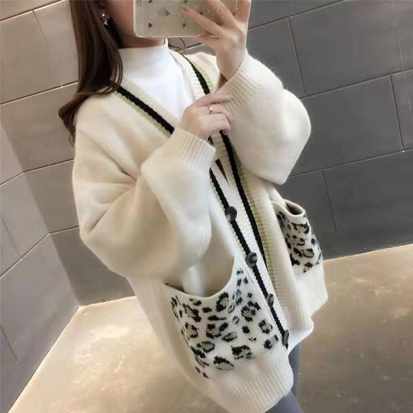 woman's dsigner luxury solid cotton medium length cardigan jacket sweaters women knitting buttons leopard print pocket sweater coats, White;black
woman's dsigner luxury solid cotton medium length cardigan jacket sweaters women knitting buttons leopard print pocket sweater coats, White;black