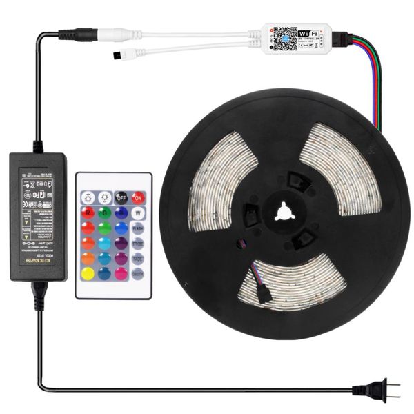 15m wifi led strip light rgb tape diode neon ribbon tira fita smd 5050 30m flexible light string with wifi controller adapter
15m wifi led strip light rgb tape diode neon ribbon tira fita smd 5050 30m flexible light string with wifi controller adapter