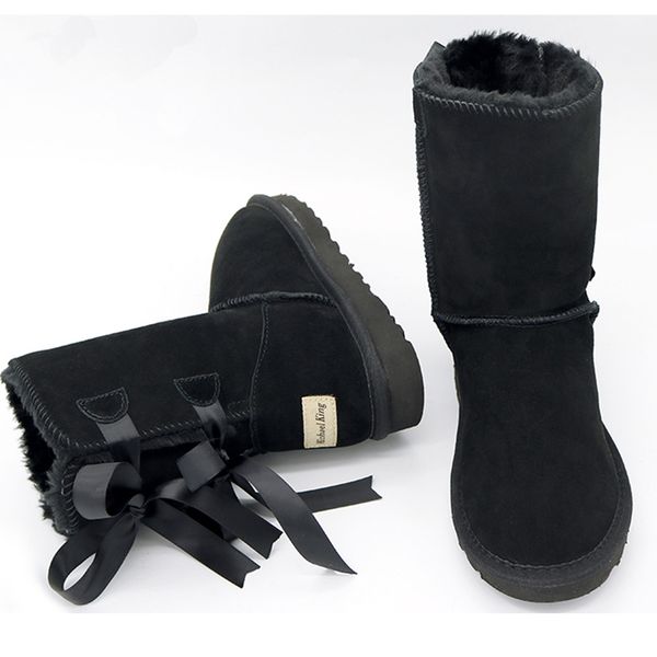 wool women snow boots 100% genuine cowhide leather mid-calf boots warm winter boots women's shoes, Black
wool women snow boots 100% genuine cowhide leather mid-calf boots warm winter boots women's shoes, Black