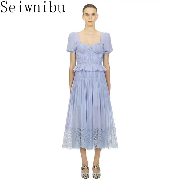 self-portrait short puff sleeve sky blue dress for women ruffles patchwork pleated dress female backless chiffon maxi, Black;gray
self-portrait short puff sleeve sky blue dress for women ruffles patchwork pleated dress female backless chiffon maxi, Black;gray