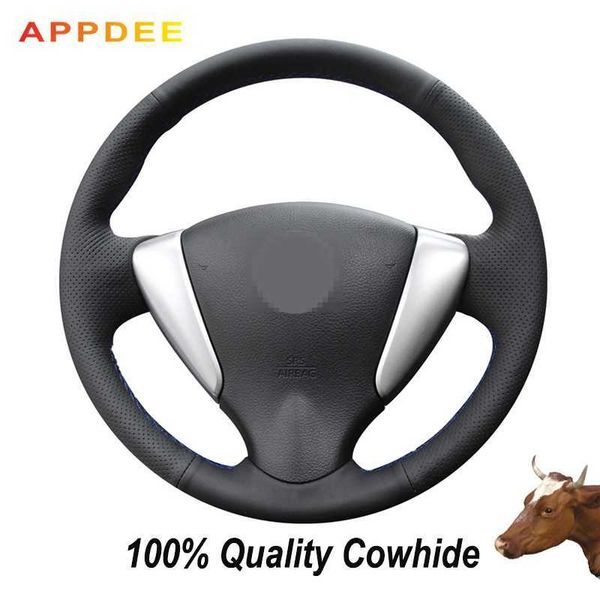 hand-stitched black genuine leather steering wheel cover for tiidasylphy 2012-2015 versa 2015-2019 versa note
hand-stitched black genuine leather steering wheel cover for tiidasylphy 2012-2015 versa 2015-2019 versa note