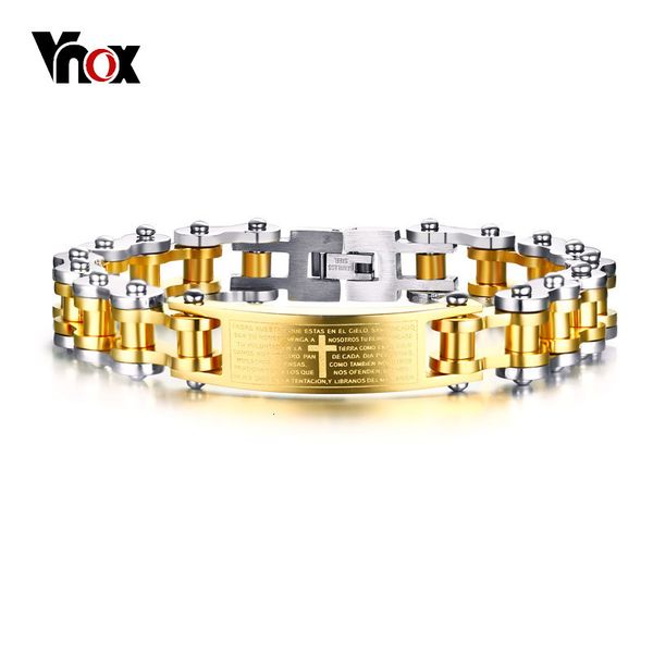 vnox punk biker chain stainless steel bracelet for men bangle engraved cross bible religion christ prayer male jewelry, Golden;silver
vnox punk biker chain stainless steel bracelet for men bangle engraved cross bible religion christ prayer male jewelry, Golden;silver