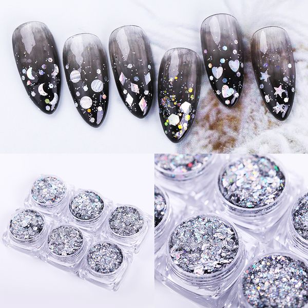 6 boxes/set sparkly nail flakes glitter 3d hexagon laser gold silver colorful sequins spangles nails art decorations for uv gel, Silver;gold
6 boxes/set sparkly nail flakes glitter 3d hexagon laser gold silver colorful sequins spangles nails art decorations for uv gel, Silver;gold