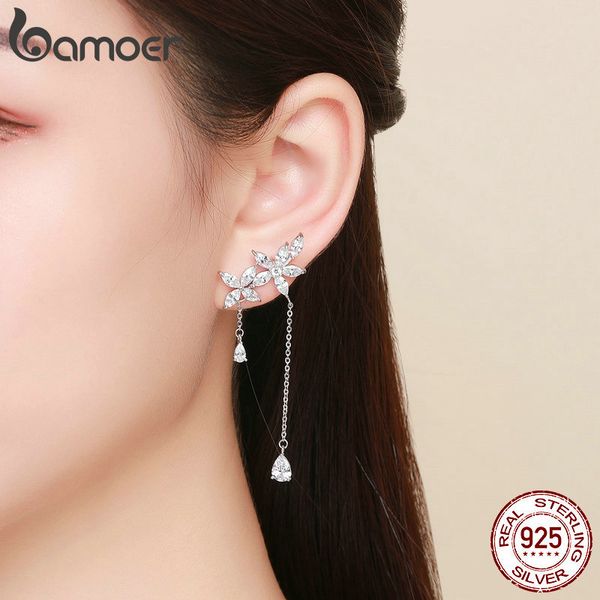 bamoer authentic 925 sterling silver crystal flower long chain drop earrings for women sterling silver earrings jewelry sce469 cx200628, Golden
bamoer authentic 925 sterling silver crystal flower long chain drop earrings for women sterling silver earrings jewelry sce469 cx200628, Golden