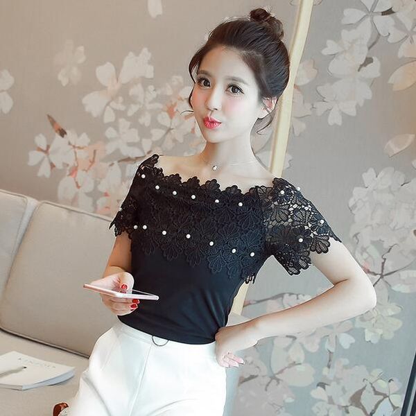 women's blouses & shirts 2021 hollow out women short sleeve blouse elegant lace patchwork shirt dc49, White
women's blouses & shirts 2021 hollow out women short sleeve blouse elegant lace patchwork shirt dc49, White