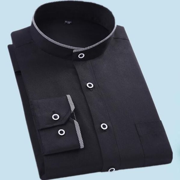mandarin collar men shirt 2017 fashion brand shirts male long-sleeved camisa masculina social casual slim fit chemise homme, White;black
mandarin collar men shirt 2017 fashion brand shirts male long-sleeved camisa masculina social casual slim fit chemise homme, White;black
