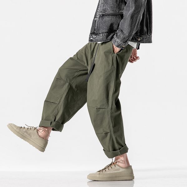 new male streetstyle ankle-length elastic waist belt retro fashion pant trousers men folds casual loose harem cargo pants, Black
new male streetstyle ankle-length elastic waist belt retro fashion pant trousers men folds casual loose harem cargo pants, Black