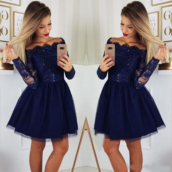 modest navy blue 2020 long sleeves a-line homecoming dresses tulle applique short lace prom cocktail party dresses plus size vestidos de fe, Blue;pink
modest navy blue 2020 long sleeves a-line homecoming dresses tulle applique short lace prom cocktail party dresses plus size vestidos de fe, Blue;pink