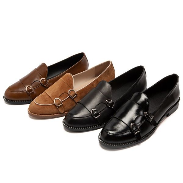 wave reduced fish genuine leather large size women's shoes shallow mouth low loafers rubber sole flat flat heel buckled loaf, Black
wave reduced fish genuine leather large size women's shoes shallow mouth low loafers rubber sole flat flat heel buckled loaf, Black