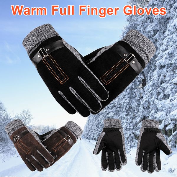 men's winter warm full finger gloves thermal mittens outdoor cycling windproof, Black
men's winter warm full finger gloves thermal mittens outdoor cycling windproof, Black