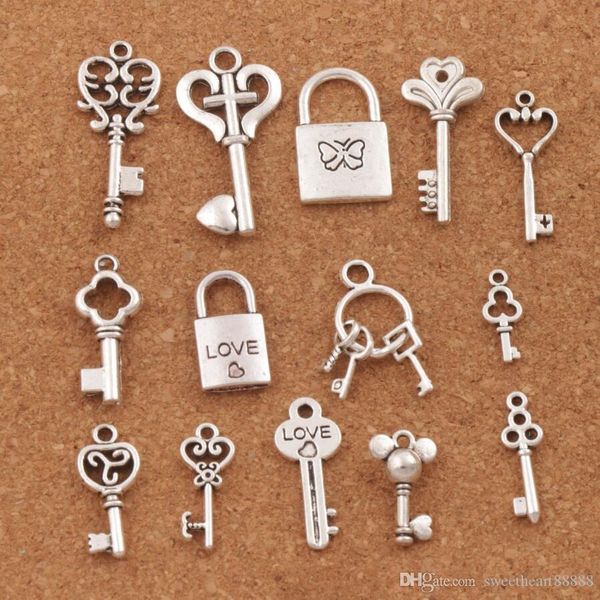140pcs много смешивать любовь ключ locket шарма шариков серебра антиквариата кулон ювелирные изделия diy lm47 горячие 14styles, Bronze;silver 
140pcs много смешивать любовь ключ locket шарма шариков серебра антиквариата кулон ювелирные изделия diy lm47 горячие 14styles, Bronze;silver