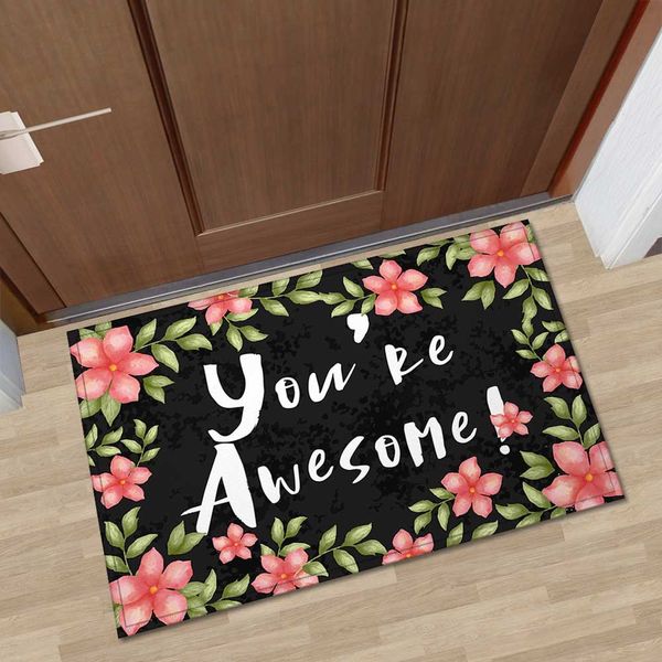 

floral printed doormat non-slip kitchen living room carpet bath mat home entrance floor mat hallway area rugs kitchen mats