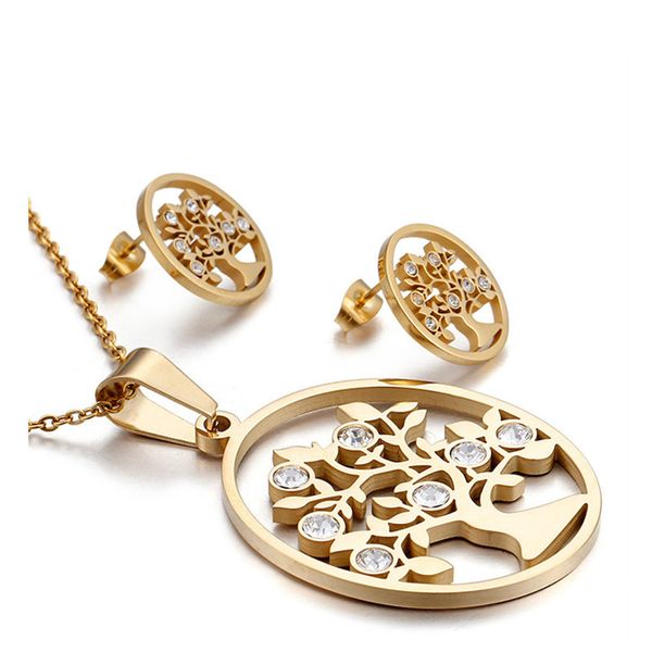 new stainless steel gold tree jewelry set for women girls necklace earrings plant wedding christmas gift, Silver
new stainless steel gold tree jewelry set for women girls necklace earrings plant wedding christmas gift, Silver