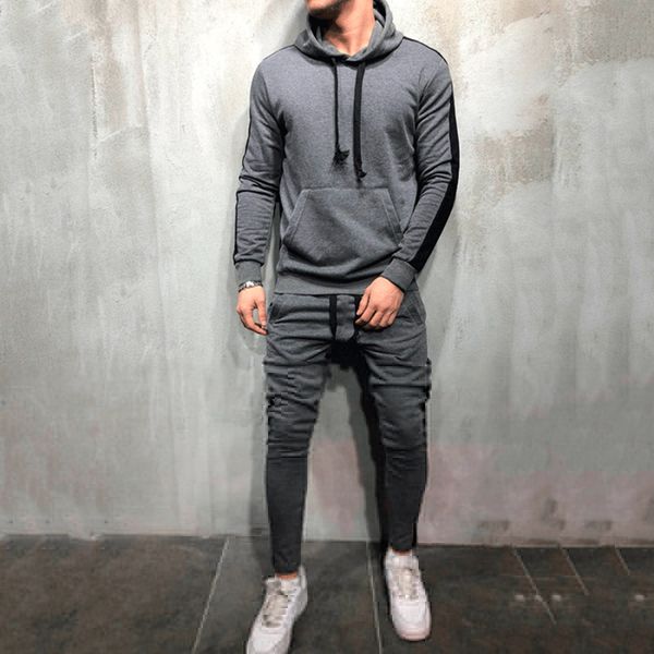 2020 new male stripe patchwork hoodies bigsweety 2 pieces sets tracksuit men new brand autumn winter hooded sweatshirt +drawstring pants, Gray
2020 new male stripe patchwork hoodies bigsweety 2 pieces sets tracksuit men new brand autumn winter hooded sweatshirt +drawstring pants, Gray