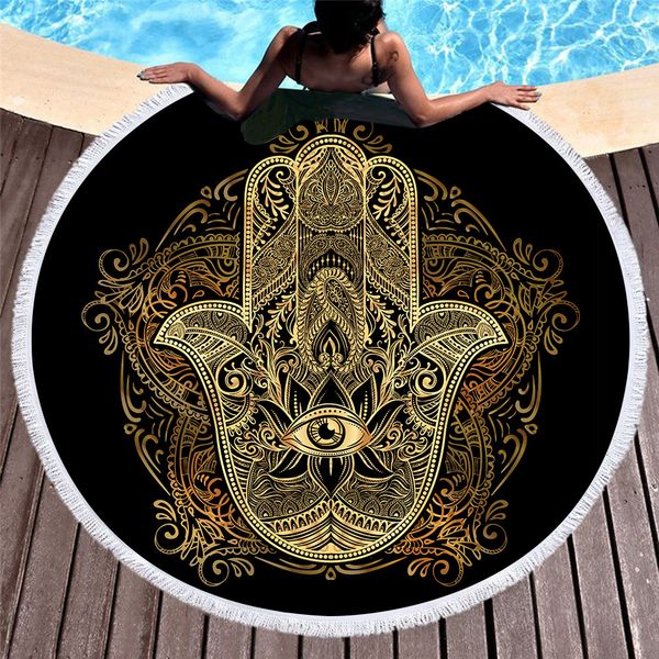 1 шт. Круглые пляжные полотенца Hamsa из микрофибры Спортивный шарф Богемный круг Serv
1 шт. Круглые пляжные полотенца Hamsa из микрофибры Спортивный шарф Богемный круг Serv