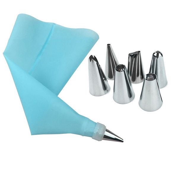 silicone kitchen accessories icing piping cream pastry bag 6 stainless steel nozzle set diy cake decorating tips set
silicone kitchen accessories icing piping cream pastry bag 6 stainless steel nozzle set diy cake decorating tips set