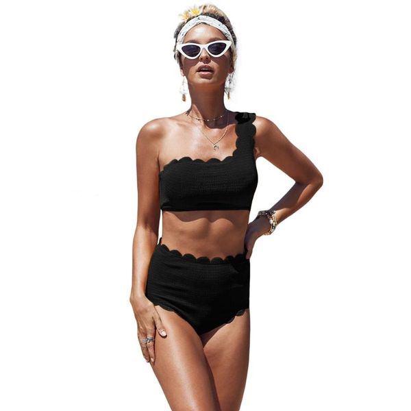 bikinis set women high waist scalloped trim one shoulder bikini swimming suit with and diagonal collar plus size
bikinis set women high waist scalloped trim one shoulder bikini swimming suit with and diagonal collar plus size