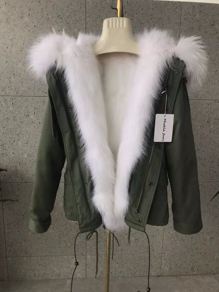 classic white raccoon fur trim mukla furs brand women winter coats white fox fur lining army green canvas mini parkas, Black
classic white raccoon fur trim mukla furs brand women winter coats white fox fur lining army green canvas mini parkas, Black