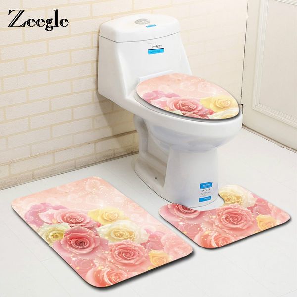 zeegle 3pcs rose printed bath mats toilet set non-slip bathroom carpet set toilet mats lid cover shower room floor
zeegle 3pcs rose printed bath mats toilet set non-slip bathroom carpet set toilet mats lid cover shower room floor