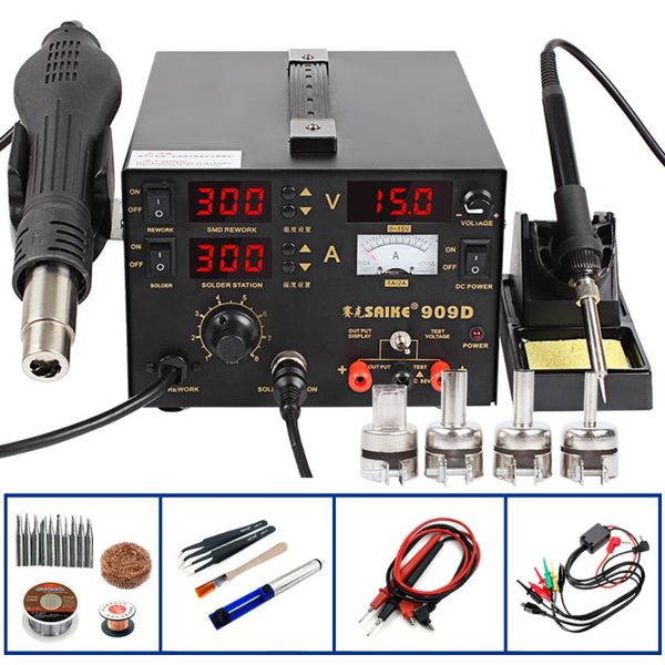 saike 909d heat gun desoldering station power multi-function 3 in 1 constant temperature soldering iron soldering station
saike 909d heat gun desoldering station power multi-function 3 in 1 constant temperature soldering iron soldering station