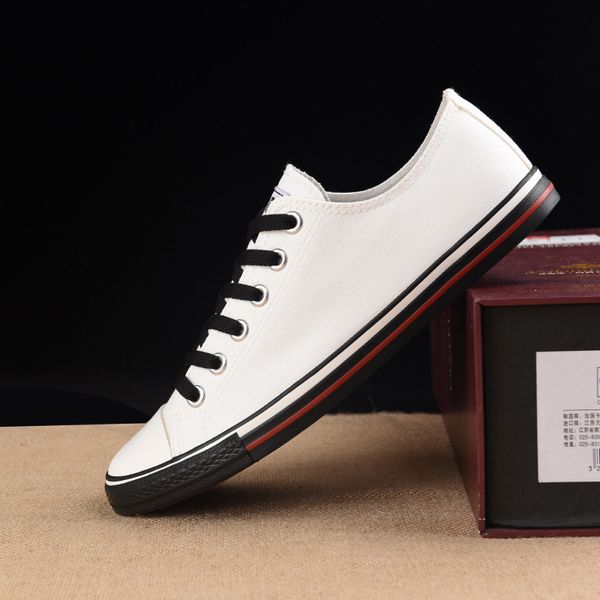 wholesale men canvas shoes male black student casual shoes white flat bottomed sneakers