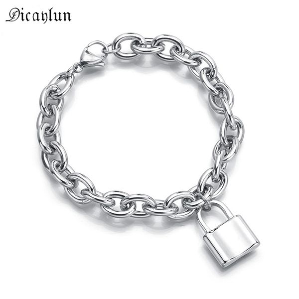 dicaylun stainless steel lock bracelet women men charm padlock bracelet 9mm high polish link chain for friendship lover gift, Golden;silver
dicaylun stainless steel lock bracelet women men charm padlock bracelet 9mm high polish link chain for friendship lover gift, Golden;silver