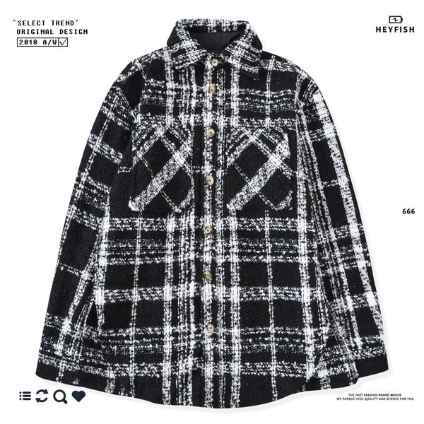 heyfish winter wool padded plaid shirt ins super fire shirt popular brand warm jacket couple, Red
heyfish winter wool padded plaid shirt ins super fire shirt popular brand warm jacket couple, Red