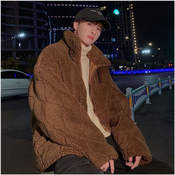 2019 winter new heavy craft lamb hair buckle collar loose solid color thick cotton coat male trend green gray / brown s-2xl, Black
2019 winter new heavy craft lamb hair buckle collar loose solid color thick cotton coat male trend green gray / brown s-2xl, Black