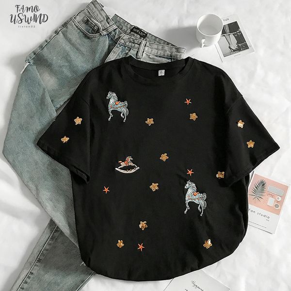 2020 summer womens embroidered sequins short sleeved t shirt new s fashion korean v neck casual loose t shirt female instees, White
2020 summer womens embroidered sequins short sleeved t shirt new s fashion korean v neck casual loose t shirt female instees, White