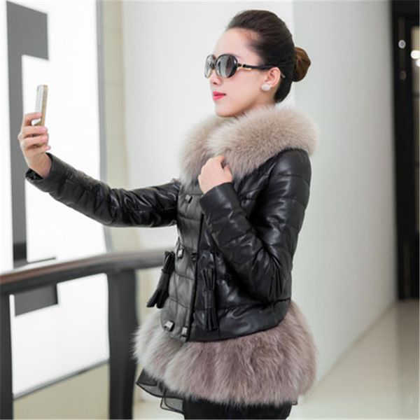 new fashion sheep skin fur collar leather leather jacket female thicken coats short jacket g941, Black
new fashion sheep skin fur collar leather leather jacket female thicken coats short jacket g941, Black