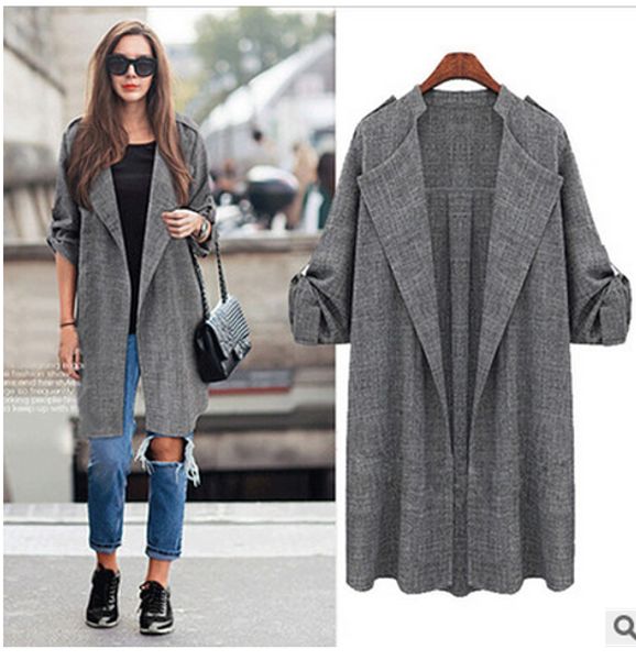 2019 spring women's large sizes long coat female fashion plus size spot cardigan jacket coat, Tan;black
2019 spring women's large sizes long coat female fashion plus size spot cardigan jacket coat, Tan;black