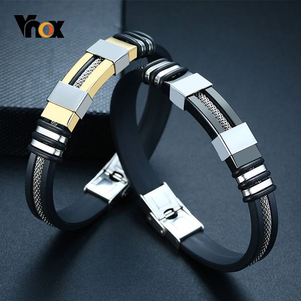 vnox stainless steel bracelet men wrist band black grooved rudder silicone mesh link insert punk wristband stylish casual bangle
vnox stainless steel bracelet men wrist band black grooved rudder silicone mesh link insert punk wristband stylish casual bangle