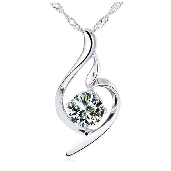 sterling silver necklace pendant zircon diamond pendant jewelry for women 18k gold plated valentine's day present, Blue;slivery
sterling silver necklace pendant zircon diamond pendant jewelry for women 18k gold plated valentine's day present, Blue;slivery