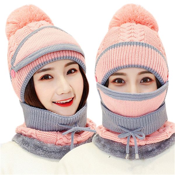 autumn winter women's hat caps knitted wool warm scarf sets thick windproof balaclava multi functional hat scarf set for women, Blue;gray
autumn winter women's hat caps knitted wool warm scarf sets thick windproof balaclava multi functional hat scarf set for women, Blue;gray