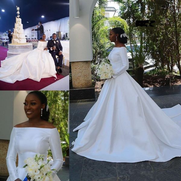 2020 african white elegant off shoulder a-line wedding dresses long sleeves plus size bridal gowns custom made
2020 african white elegant off shoulder a-line wedding dresses long sleeves plus size bridal gowns custom made
