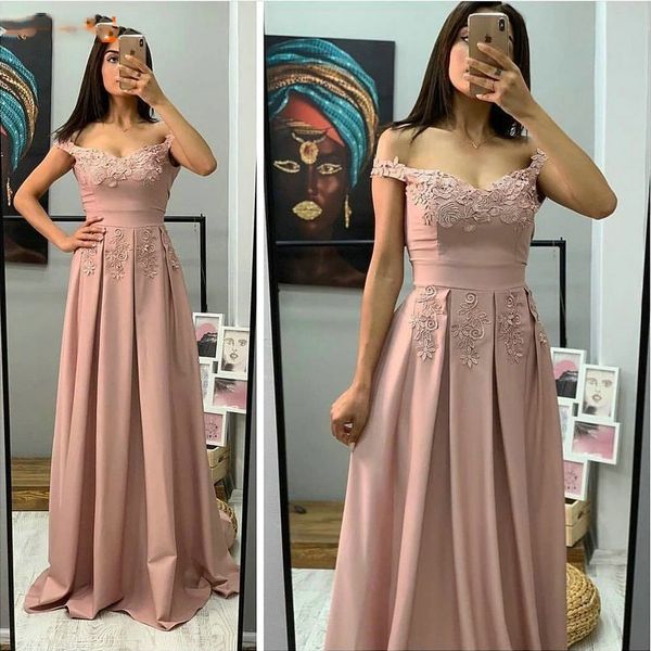 pink long prom dresses customized party formal dress appliques satin off shouider a line prom gowns, Black
pink long prom dresses customized party formal dress appliques satin off shouider a line prom gowns, Black