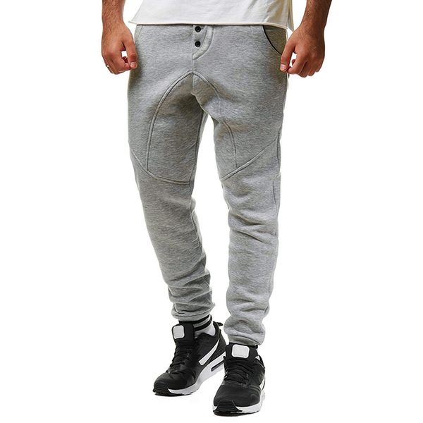 men's joggers sweatpants 2019 solid patchwork fake button fitness trousers for male brand cotton casual drawstring pantalon homme, Black 
men's joggers sweatpants 2019 solid patchwork fake button fitness trousers for male brand cotton casual drawstring pantalon homme, Black